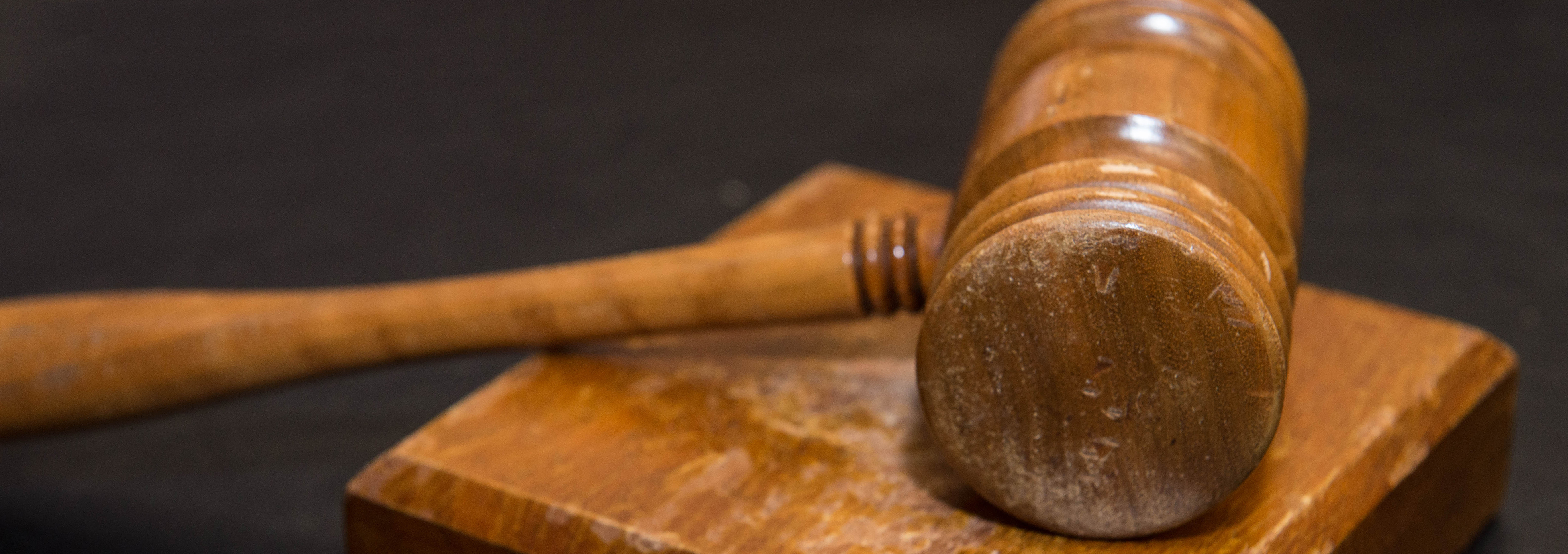 Picture of a gavel used for the legal office banner