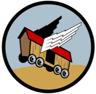 Digital Transformation Office/Project Bockscar logo - a train box car with wings