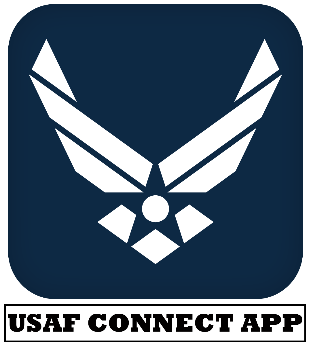 Graphic of U.S. Air Force symbol with words USAF Connect APP